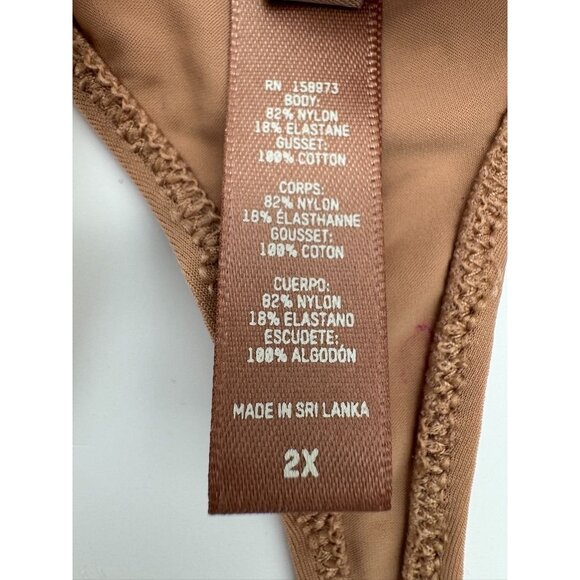 SKIMS Kim Kardashian Sparkle Thong Swarovski Crystal Sienna Brown Women's 2X - Picture 6 of 6